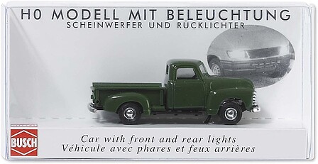 Busch 1950 Chevy Pickup Truck w/Working Lights - 14-16V AC/DC HO Scale Model Railroad Vehicle #5643