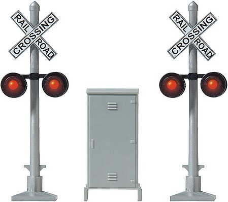 Busch Crossing Signal 2 Signals & Relay Box HO Scale Model Railroad Trackside Accessory #5934