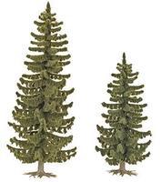 Busch Spruce Trees pkg(2) 3-5/8 x 4-13/16'' HO Scale Model Railroad Tree #6133