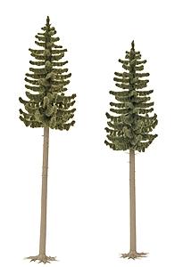 Busch Spruce Trees pkg(2) - 6-3/8 & 7 HO Scale Model Railroad Tree #6137
