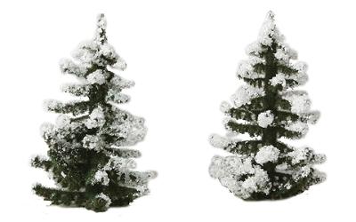 Busch Snow Covered Spruce pkg(2) HO Scale Model Railroad Tree #6151