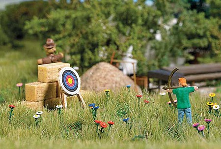 Busch Archery Range - Action Set Figure with Bow, Target, Hay Bales