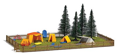 Busch Campground with Tents and Accessories 9-1/16 x 5-7/8  23 x 15cm
