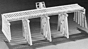 Campbell 50' Open Deck Pile Trestle HO Scale Model Railroad Trestle Kit #302