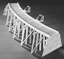 Campbell Low Curved Timber Trestle Kit N Scale Model Railroad Trestle Kit #753