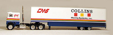 Con-Cor Tractor Trailer moving van Collins Moving Systems HO Scale Model Railroad Vehicle #1021