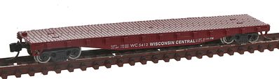 Con-Cor 50 Flatcar with Stakes Wisconsin Central N Scale Model Train Freight Car #14098