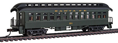 Con-Cor Open Platform Coach ATSF #221 HO Scale Model Train Passenger Car #15616