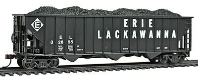Con-Cor Erie Lackawanna 100-Ton 15-Panel 3-Bay Hopper HO Scale Model Train Freight Car #19360