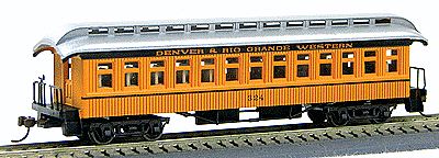 Con-Cor 1880s Wood Open-Platform Coach Denver & Rio Grande Western HO Scale Model Passenger Car #221
