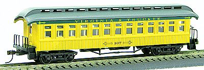 Con-Cor 1880s Wood Open-Platform Coach Virginia & Truckee HO Scale Model Train Passenger Car #222