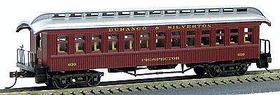 Con-Cor 1880s Wood Open-Platform Coach Durango & Silverton HO Scale Model Train Passenger Car #228