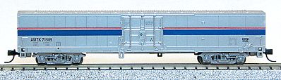 Con-Cor Material Handling Car Express Box Car Amtrak Phase IV N Scale Model Train Freight Car #40603