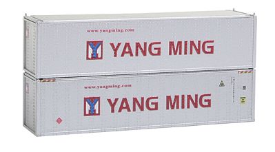 Con-Cor 40 Hi-Cube Container 2-Pack Yang Ming Set #2 N Scale Model Train Freight Car #443002