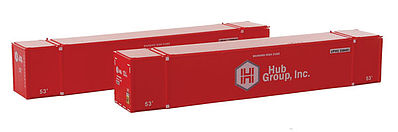 Con-Cor 53 Container Hub Red #3, 4 N Scale Model Train Freight Car Load #453040