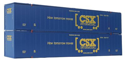 Con-Cor 53 Sheet/Post Rivet Side Container CSX Containers Set #1 HO Scale Model Freight Car #488006