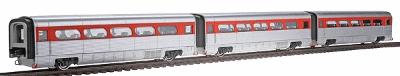 Con-Cor AeroTrain Add-On 3-Car Coach Set Union Pacific HO Scale Model Train Passenger Car #8754