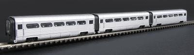 Con-Cor AeroTrain Add-On 3-Car Coach Set Painted, Unlettered N Scale Model Train Passenger Set #8770