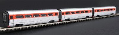 Con-Cor AeroTrain Add-On 3-Car Coach Set GM Demonstrator N Scale Model Train Passenger Set #8771
