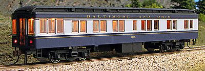 Con-Cor Heavyweight 65 Solarium-Observation Baltimore & Ohio HO Scale Model Passenger Car #94409