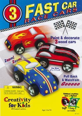 Creativity-for-Kids Fast Car Race Cars Pull Back Kit Activity Craft Kit #1165000