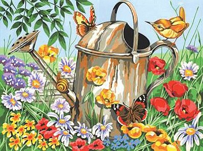 Colart Watering Can Acrylic Paint by Number 11.5x15.5