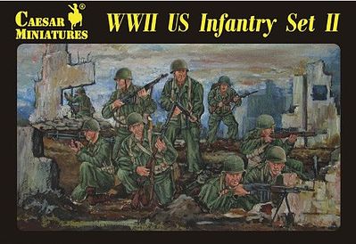 Caesar WWII US Infantry Set #2 (34) Plastic Model Military Figure 1/72 Scale #71