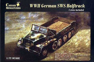 Caesar WWII German sWS Halftrack with Figure Plastic Model Halftrack Kit 1/72 Scale #7210