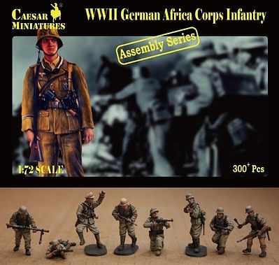 Caesar WWII German Africa Corps Infantry Plastic Model Military Figure 1/72 Scale #7713