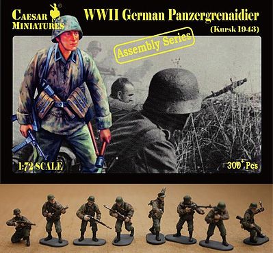 Caesar WWII German Panzergrenadier Kursk 1943 Plastic Model Military Figure 1/72 Scale #7715