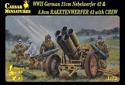 Caesar WWII German 21cm Nebelwerfer 42 Gun Plastic Model Military Figure 1/72 #93