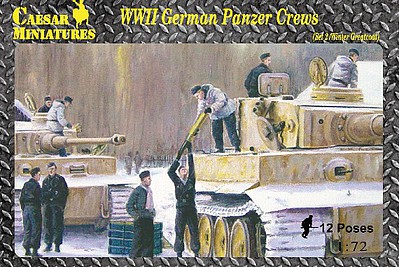 Caesar WWII German Panzer Crews Set #2 (12) Plastic Model Military Figure 1/72 Scale #hb5