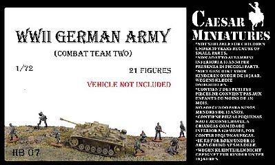 Caesar WWII German Army Combat Team Two (21) Plastic Model Military Figure 1/72 Scale #hb7