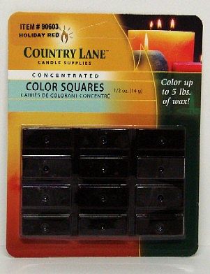 Candle-Making Concentrated Color Square Holiday Red 1/2oz. Candle Making Kit #90603