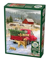 Cobble-Hill Christmas on the Farm (Pickup Truck/Tree/Dogs/Snow Scene) Puzzle (1000pc)