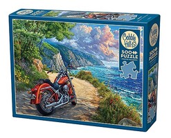 Cobble-Hill Arrived (Motorcycle on Seaside Cliff) Puzzle (500pc)