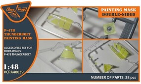 Clear-Prop 1/72 Clear Prop P-47B Thunderbolt double-sided painting mask on ''yellow kabuki paper'' for Dora Wings kit