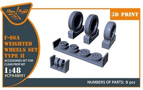 Clear-Prop 1/48 Clear Prop F-86A Weighted wheels set type 2 (CP)