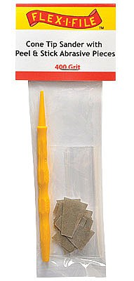 Creations Cone Tip Sander with Peel & Stick Abrasives (400 Grit) Hobby and Model Sanding Tool #cs400