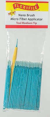 Creations Nano Brush Bulk 100-Pack (Teal Medium Tip) Hobby and Model Paint Brush #n935004b