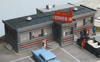City-Classics Route 22 Diner Kit HO Scale Model Railroad Building #110