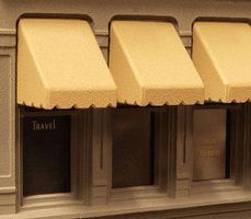 City-Classics WINDOW AWNINGS 5/8'' (12) HO Scale Model Railroad Building Accessory #962