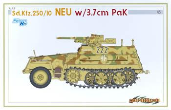 Cyber Sd.Kfz.250/10 Neu w/3.7cm Pak Plastic Model Halftrack Kit 1/35 Scale #6595