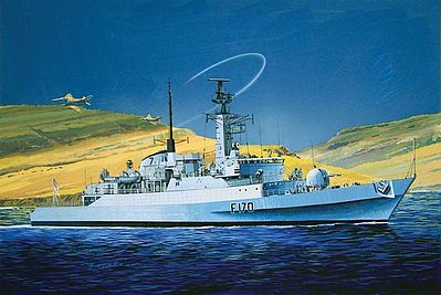 Cyber HMS Antelope Type 21 Frigate-Falklands War Plastic Model Frigate Kit 1/700 Scale #7122