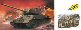 Cyber Chinese Volunteer T-34/85 Tank Plastic Model Military Vehicle Kit 1/35 Scale #9158