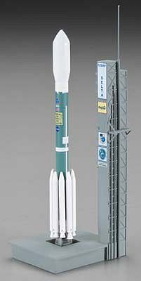 DGW Delta II (7925) Rocket with Launch Pad Diecast Model Spacecraft 1/400 Scale #56238
