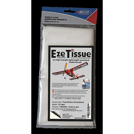 Deluxe-Materials Natural EZE Tissue, 30x20, 5p Plastic Model Aircraft Accessory Kit #bd73