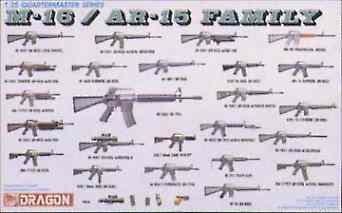 DML M-16/AR-15 Family Plastic Model Military Weapons Kit 1/35 Scale #3801