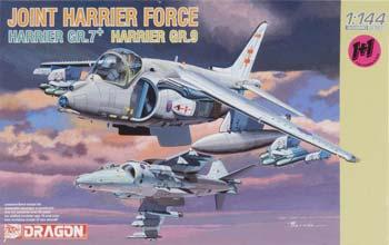 DML RAF Harrier Gr7/RN Harrier Gr9 (2) Plastic Model Airplane Kit 1/144 Scale #4603