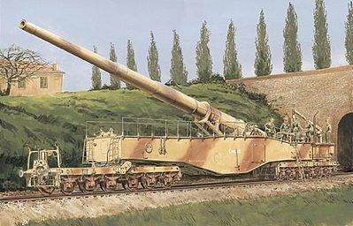 ハセガワ 1/35 GERMAN RAILWAY GUN DML 28cm K5(E) Leopold German Railway Gun